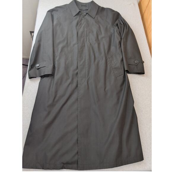 Pronto-Uomo Mens Trenchcoat Raincoat Mac Jacket Black 46 ExLong Removable Lining - Picture 9 of 13